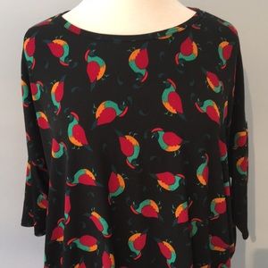 LuLaRoe Irma Medium Quail Bird Black
